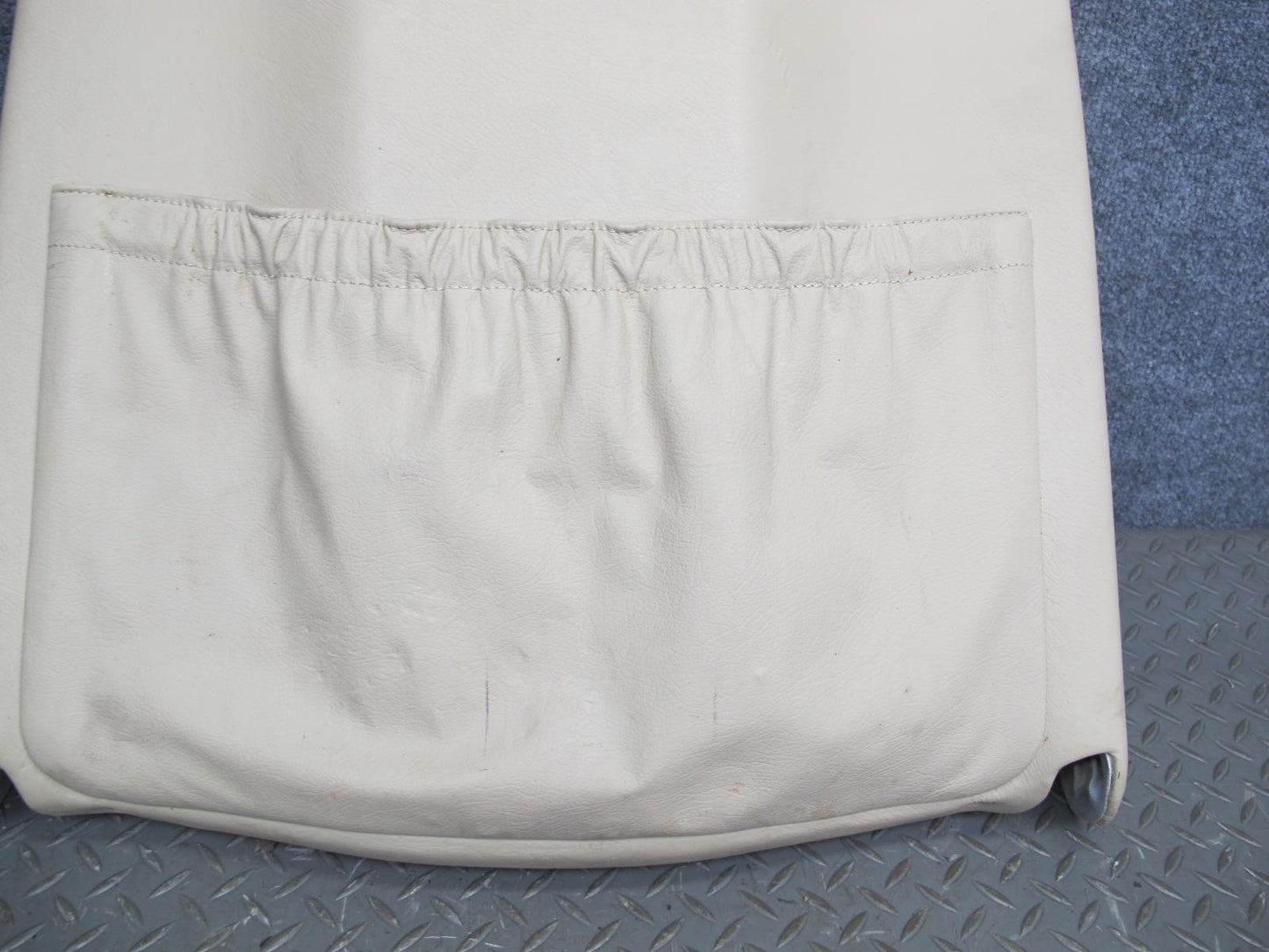 86-91 Mercedes W126 Front Right Passenger Seat Back Trim Cover Panel Beige OEM