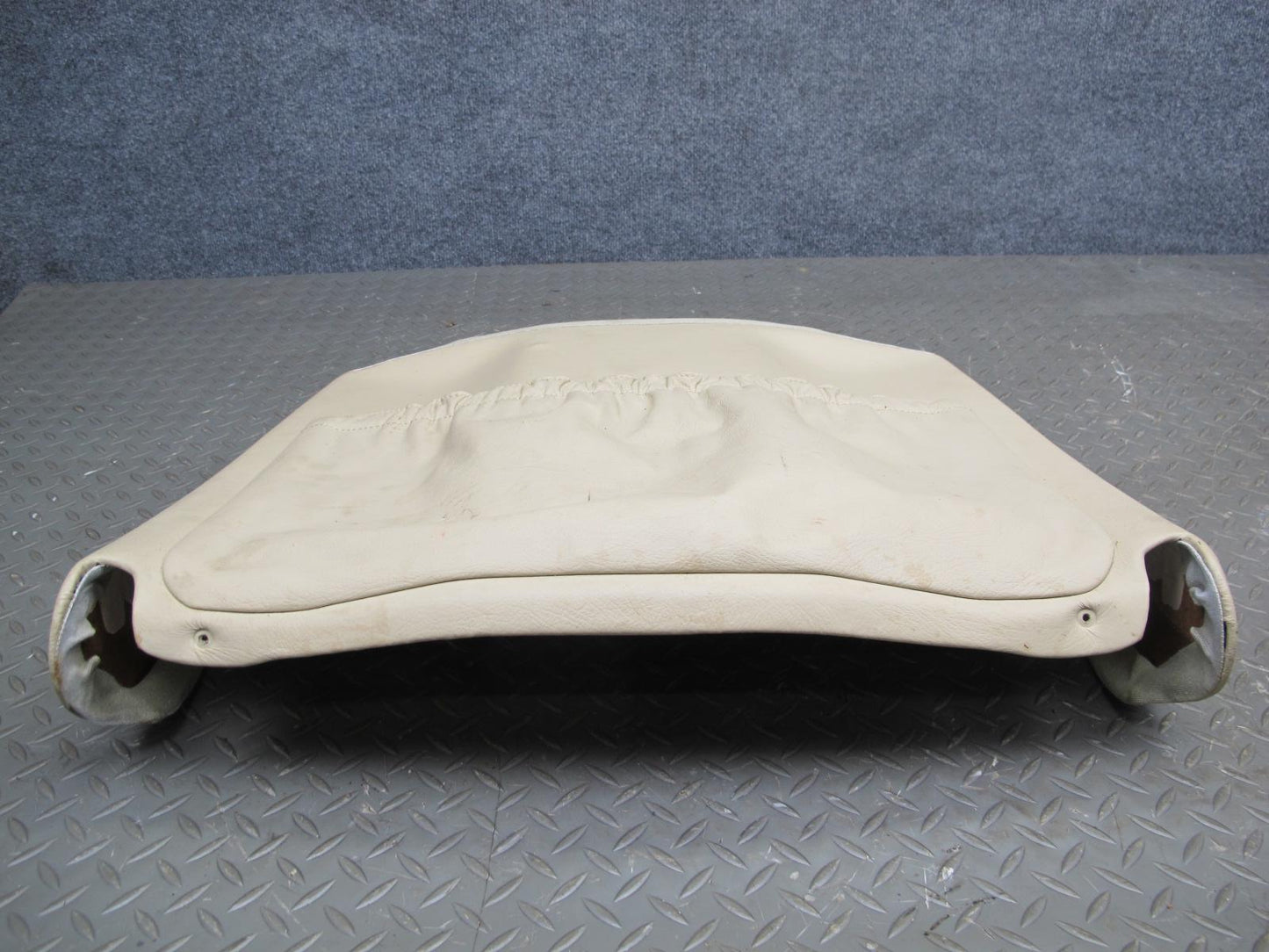 86-91 Mercedes W126 Front Right Passenger Seat Back Trim Cover Panel Beige OEM