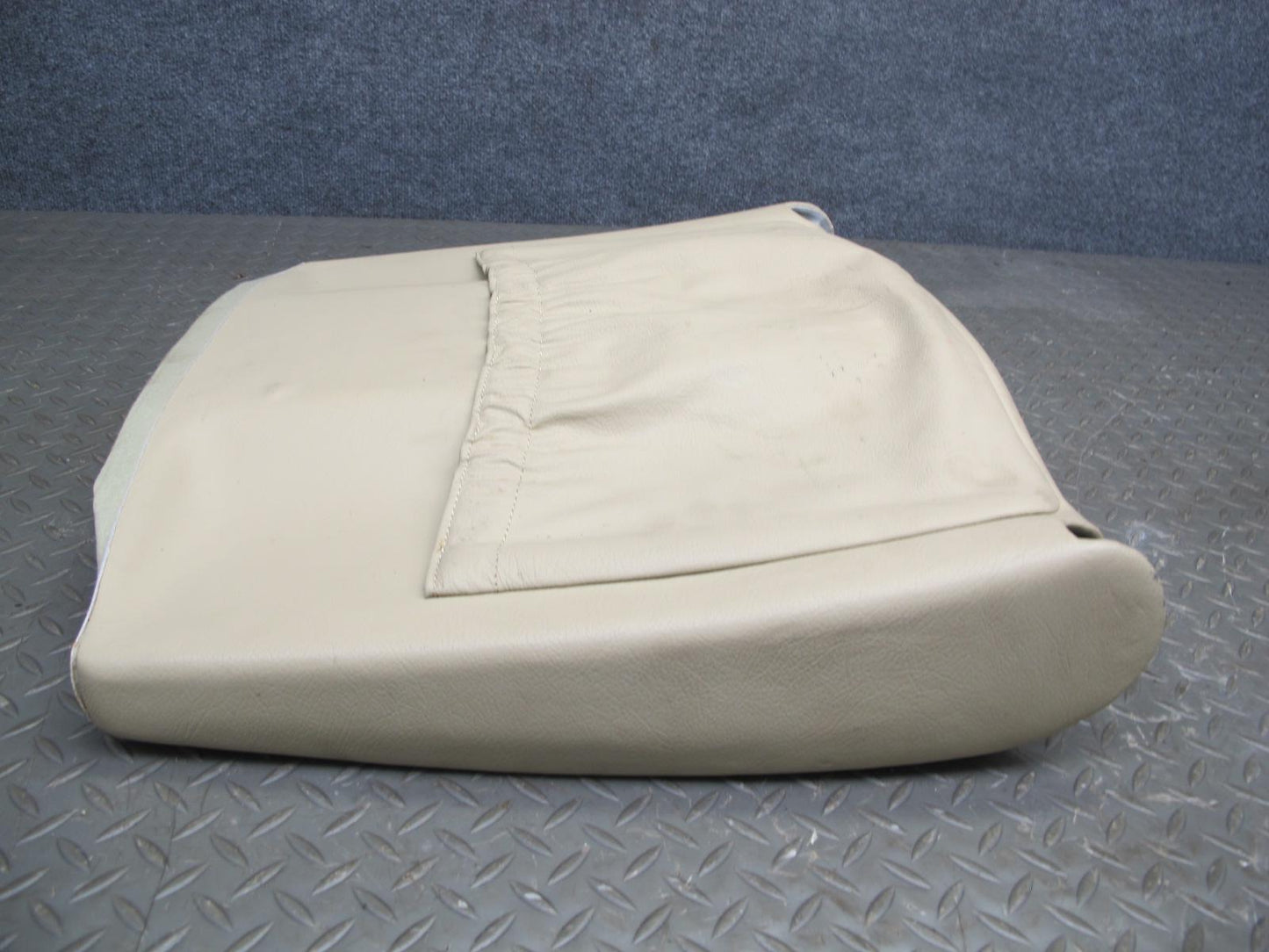86-91 Mercedes W126 Front Right Passenger Seat Back Trim Cover Panel Beige OEM