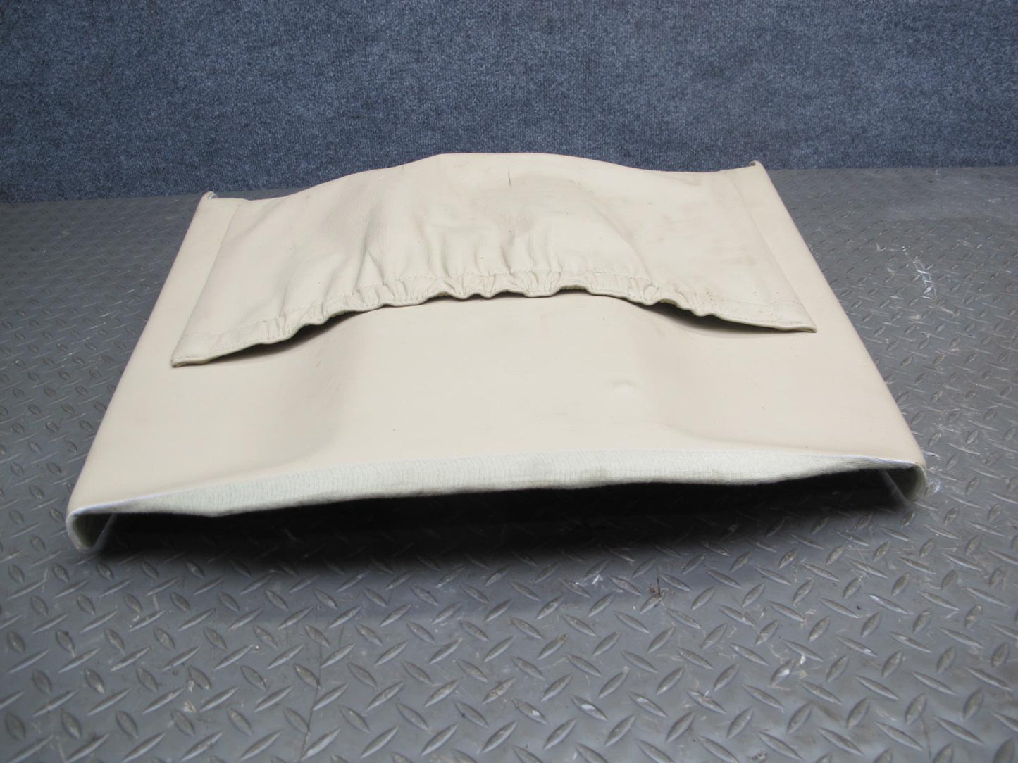 86-91 Mercedes W126 Front Right Passenger Seat Back Trim Cover Panel Beige OEM