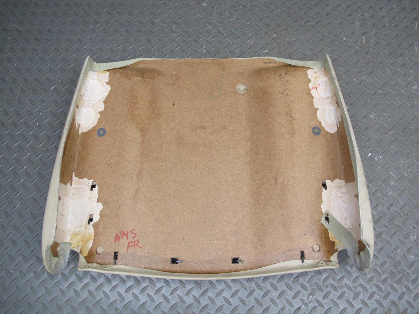 86-91 Mercedes W126 Front Right Passenger Seat Back Trim Cover Panel Beige OEM