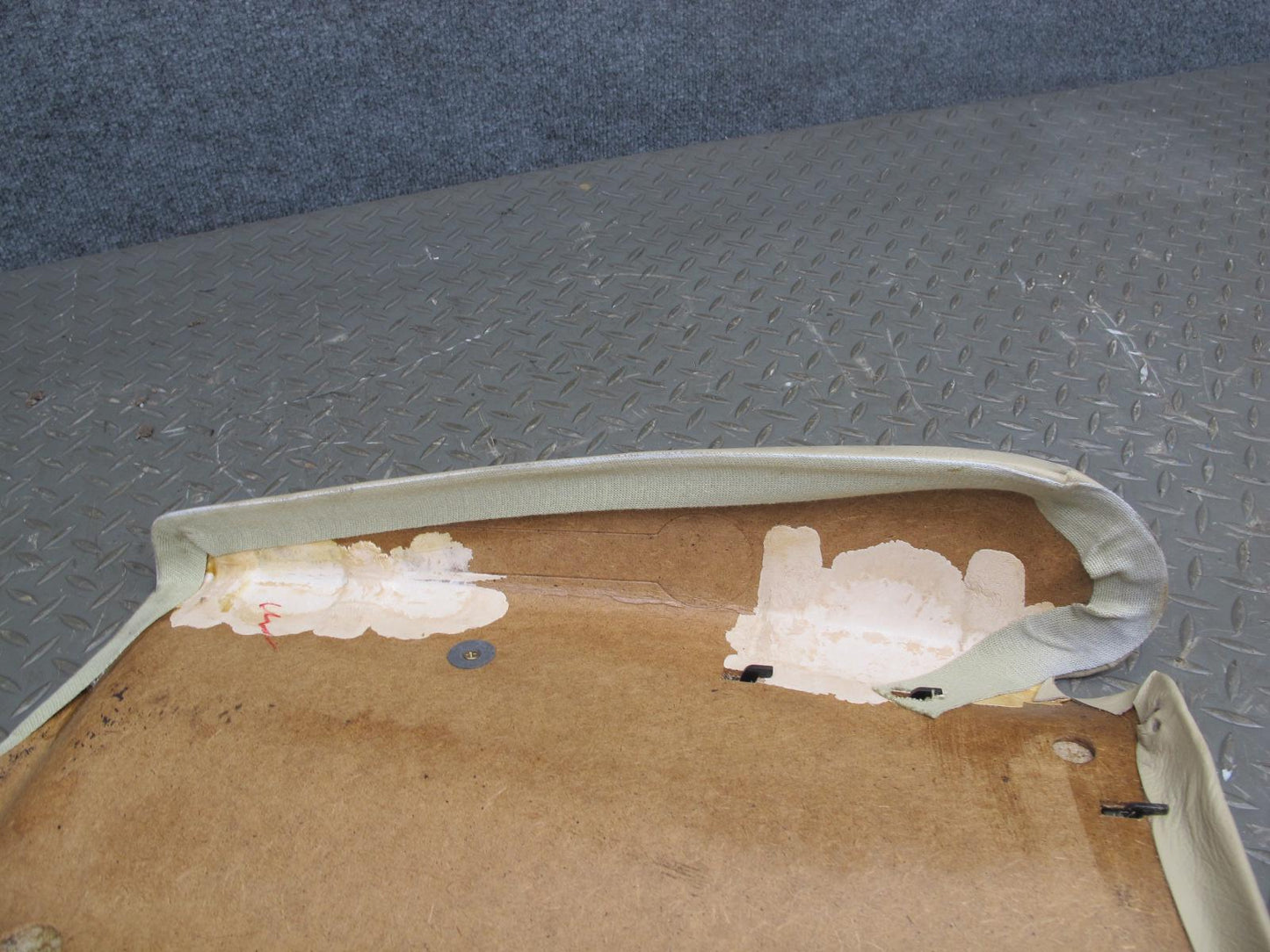 86-91 Mercedes W126 Front Right Passenger Seat Back Trim Cover Panel Beige OEM