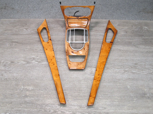 05-12 Mercedes R230 Dash Center Console Door Wood Trim Bezel Panel Set OEM