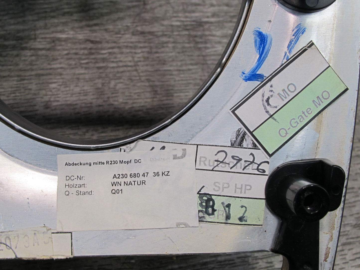 05-12 Mercedes R230 Dash Center Console Door Wood Trim Bezel Panel Set OEM