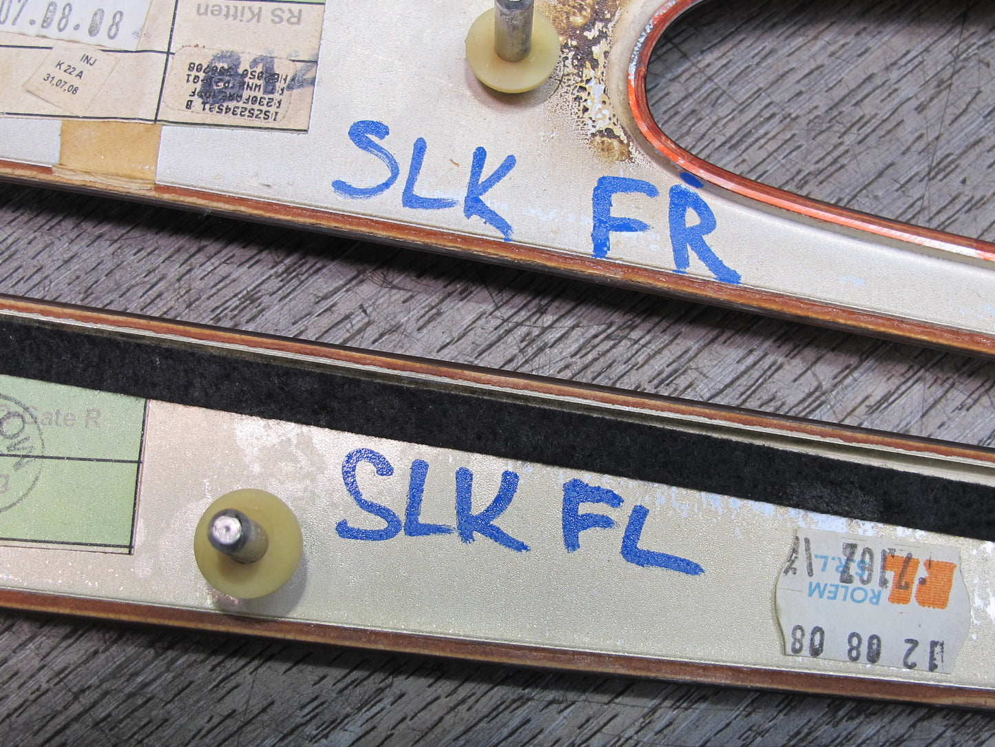 05-12 Mercedes R230 Dash Center Console Door Wood Trim Bezel Panel Set OEM