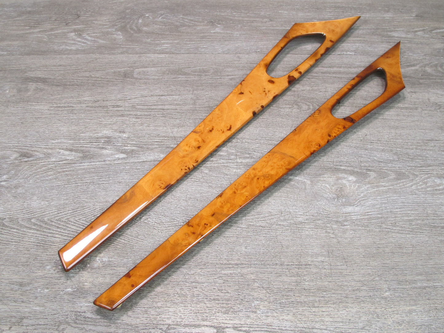 05-12 Mercedes R230 Dash Center Console Door Wood Trim Bezel Panel Set OEM