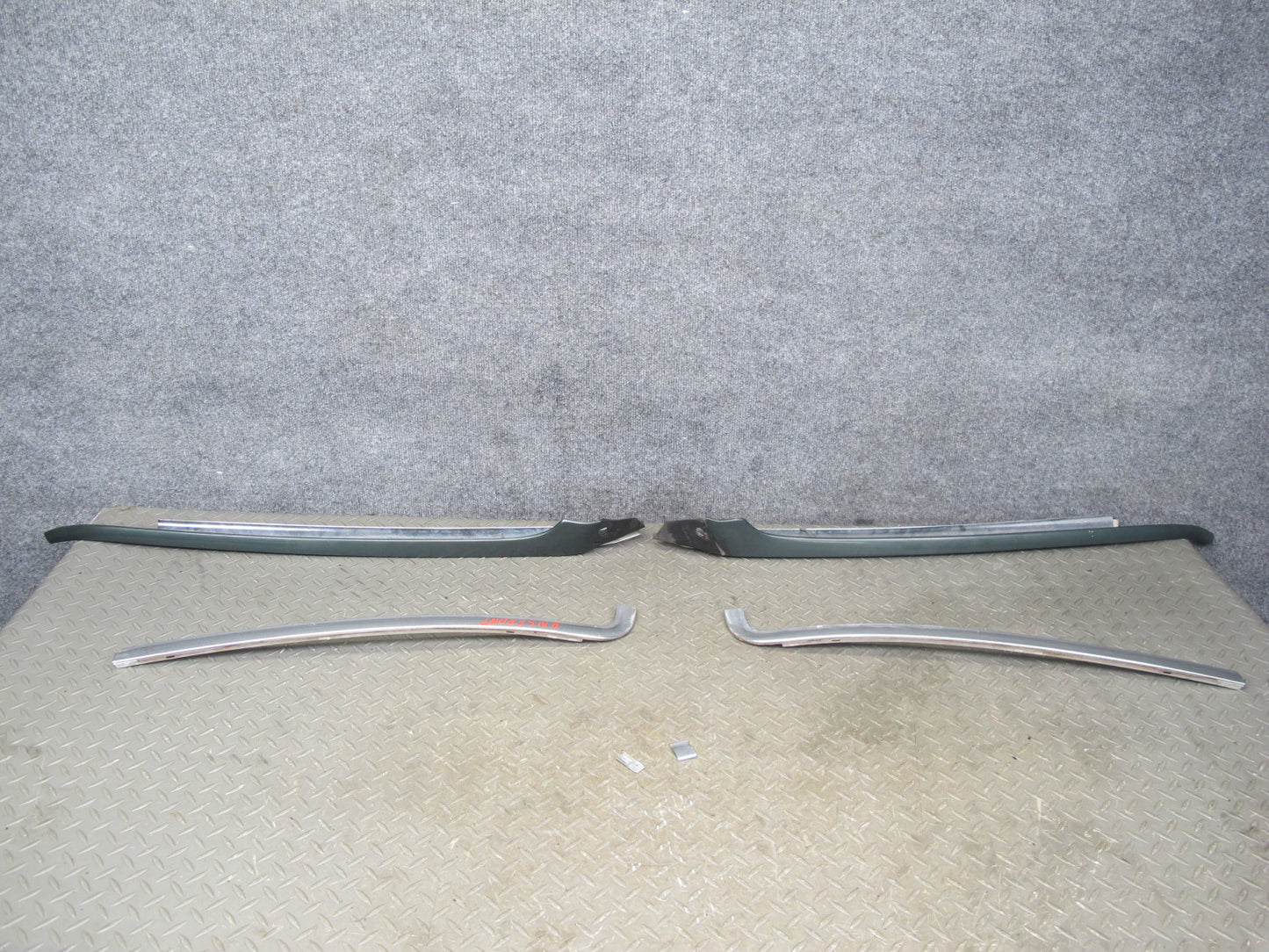 86-91 Mercedes W126 Front Windshield A Pillar Chrome Trim Molding Set OEM