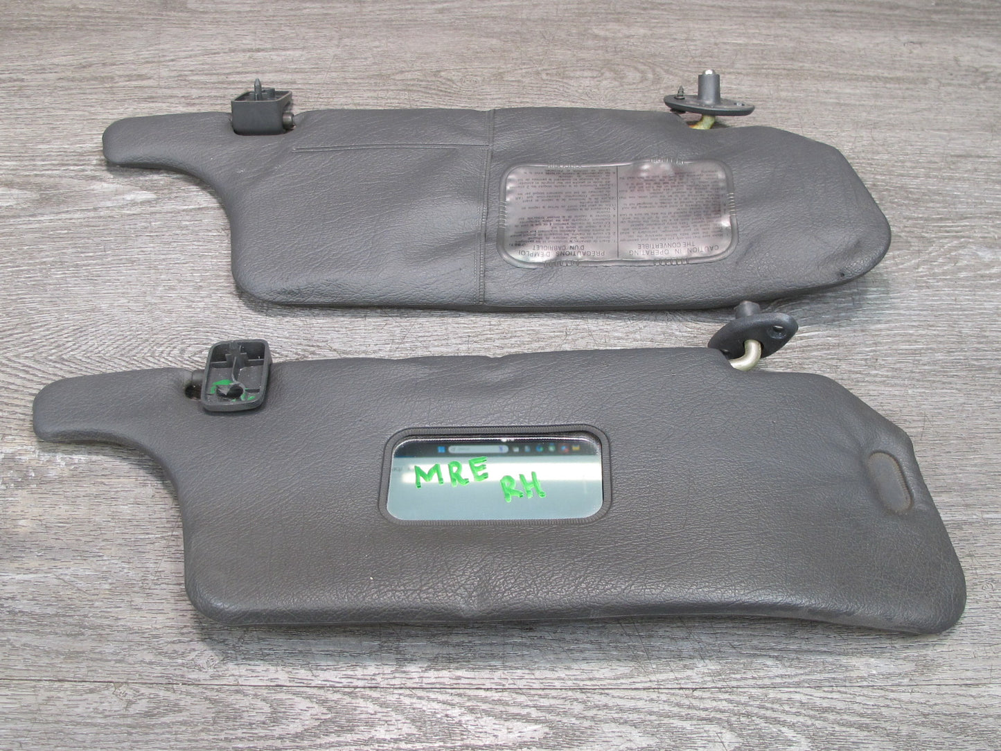 1988 Mazda RX7 FC3S Convertible Set of 2 Front Left & Right Sun Visor Gray OEM