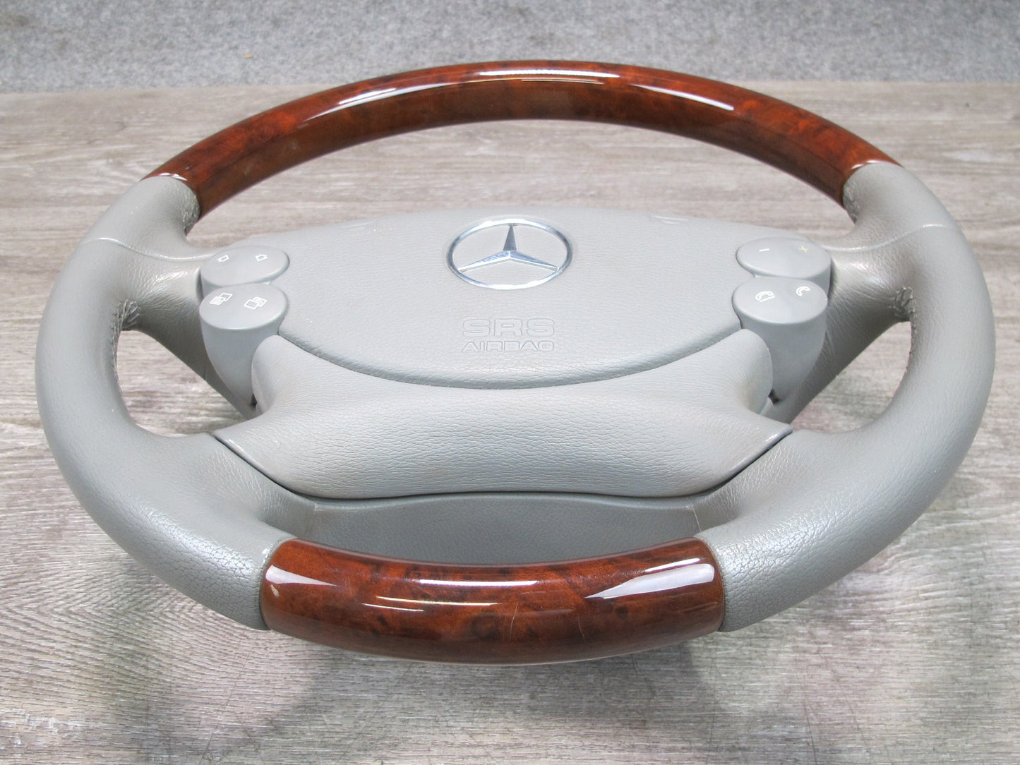 03-08 MERCEDES R230 SL500 FRONT LEFT DRIVER SIDE WOOD STEERING WHEEL W/ SRS AIRBAG OEM