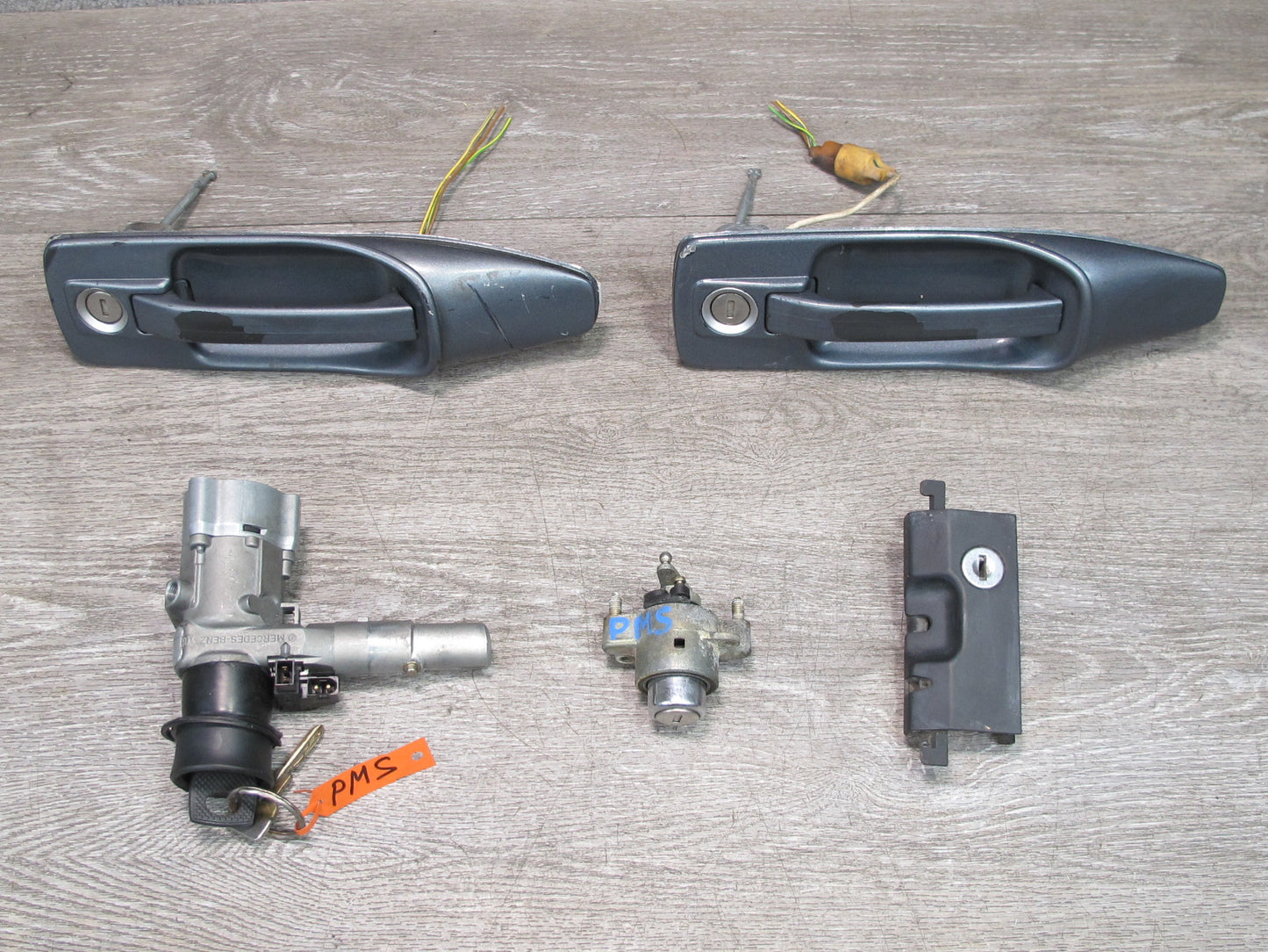 86-91 Mercedes W126 C126 Coupe Ignition Switch Door Lock KEY Handle Set OEM