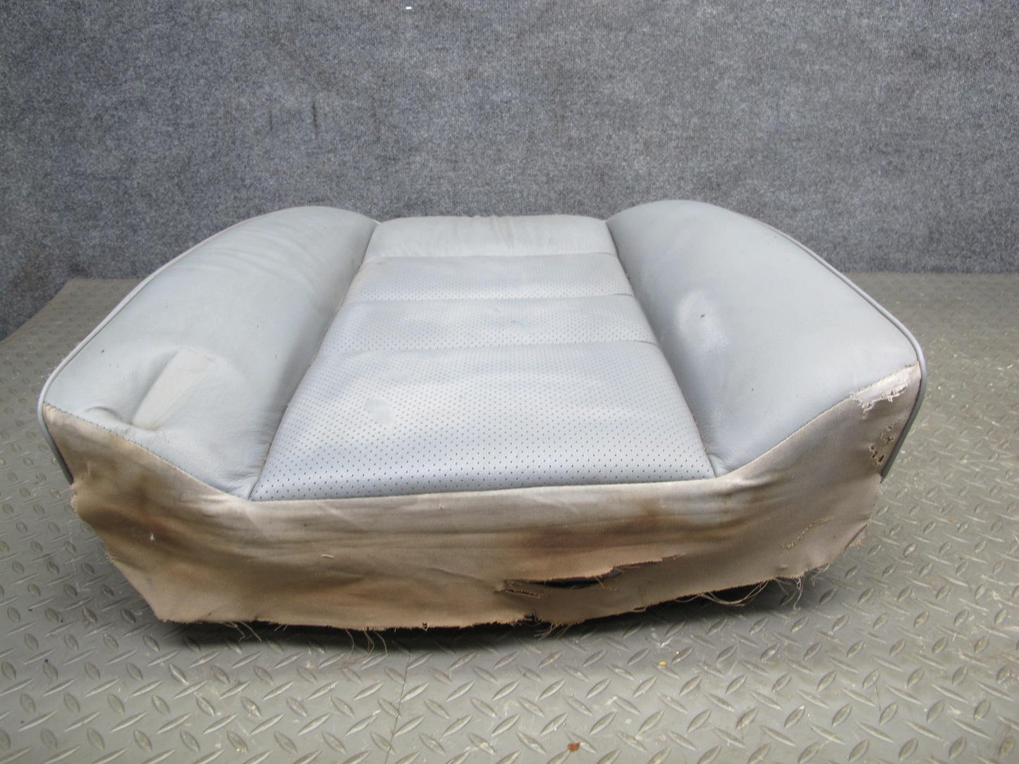 89-91 Mercedes W126 C126 Coupe Rear Left Seat Upper Leather Cushion Gray OEM