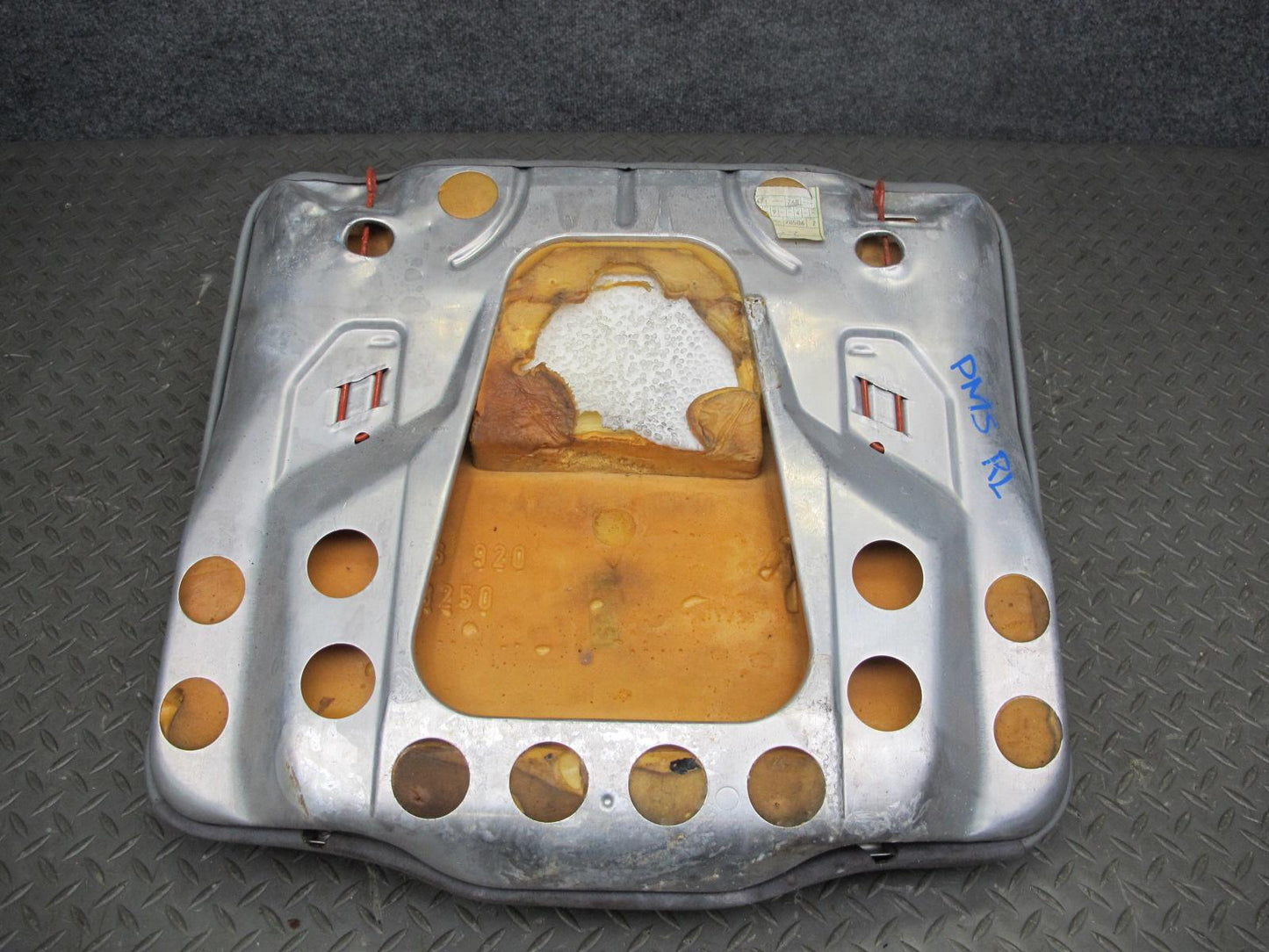 89-91 Mercedes W126 C126 Coupe Rear Left Seat Lower Leather Cushion Gray OEM