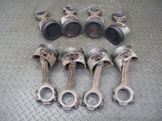 90-91 Mercedes W126 5.6 M117 117.968 Set of 8 Engine Piston w Connecting Rod OEM