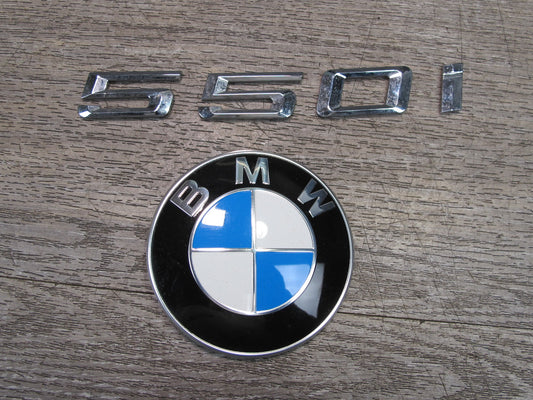 11-16 BMW F07 F10 F11 550i Reartrunk Lid Emblem Logo Badge Symbol Set OEM