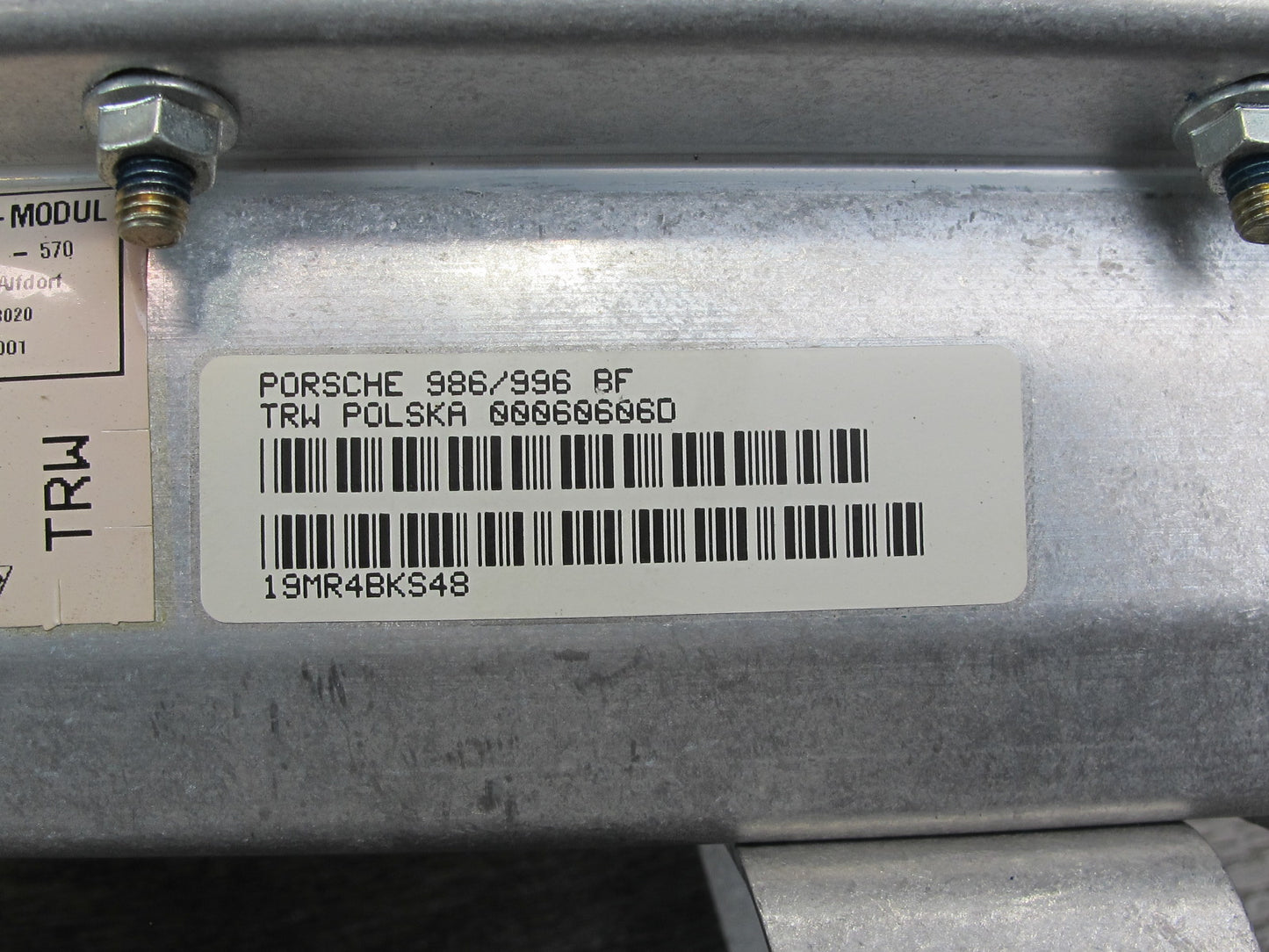 97-03 PORSCHE BOXSTER 986 FRONT RIGHT PASSENGER SIDE DASH SRS AIRBAG 99680307106 OEM
