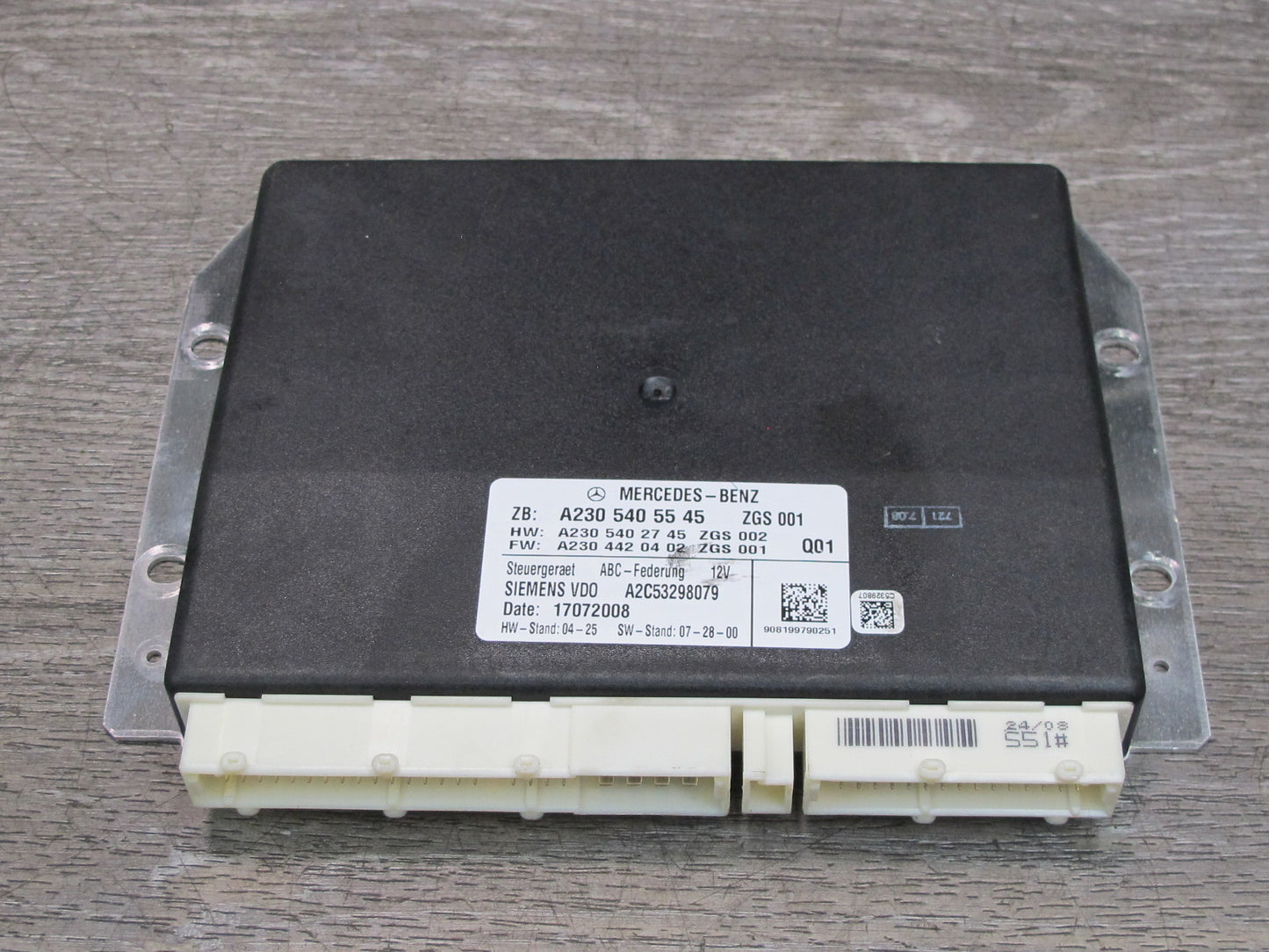 07-12 Mercedes R230 SL550 SL600 ABC Suspension Control Module 2305405545 OEM