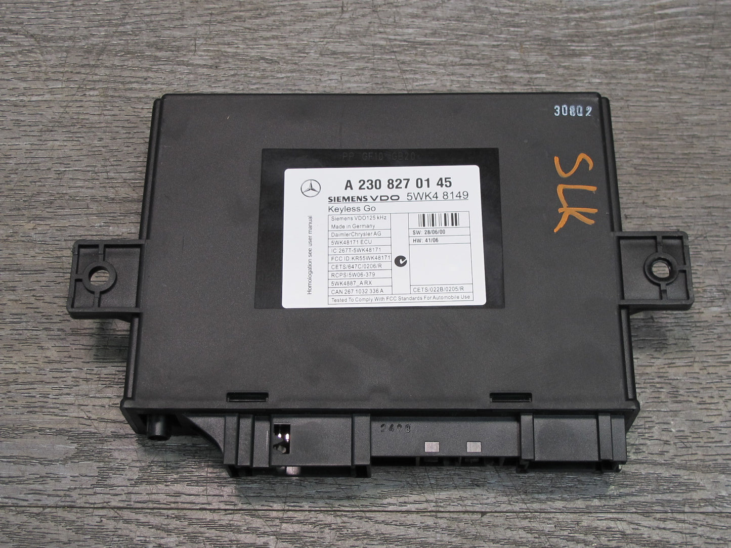 07-12 Mercedes R230 Sl-class Keyless GO Entry Control Module 2308270145 OEM