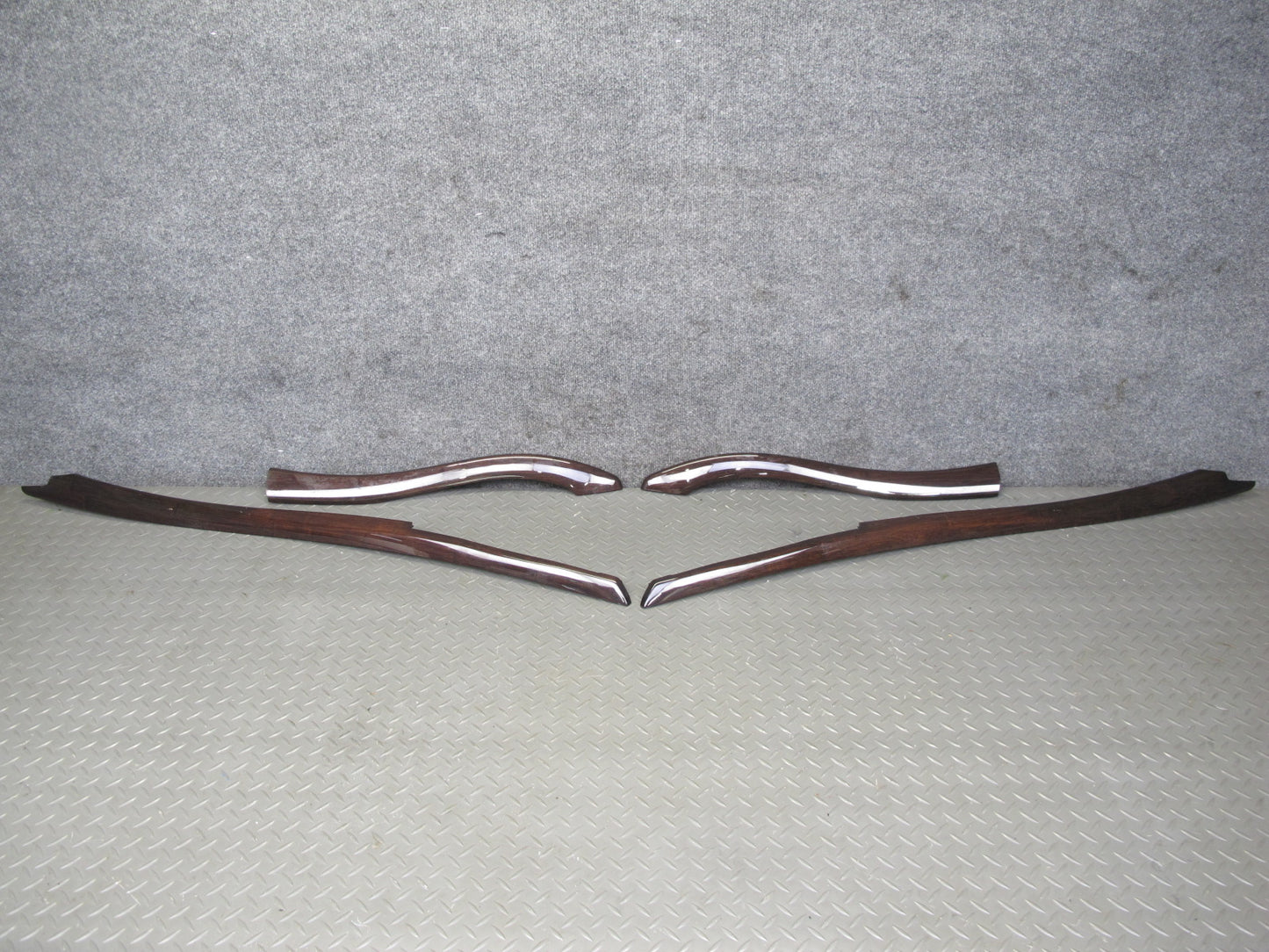 08-14 BMW X6 E71 E72 Front & Rear Right Left Center Console Wood Trim Set of 4