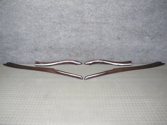 08-14 BMW X6 E71 E72 Front & Rear Right Left Center Console Wood Trim Set of 4