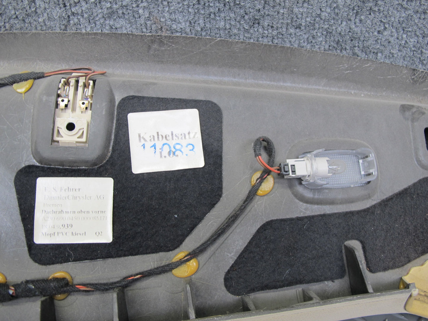 09-12 Mercedes R230 Sl-class Front Headliner A Pillar Trim Cover Set Beige OEM