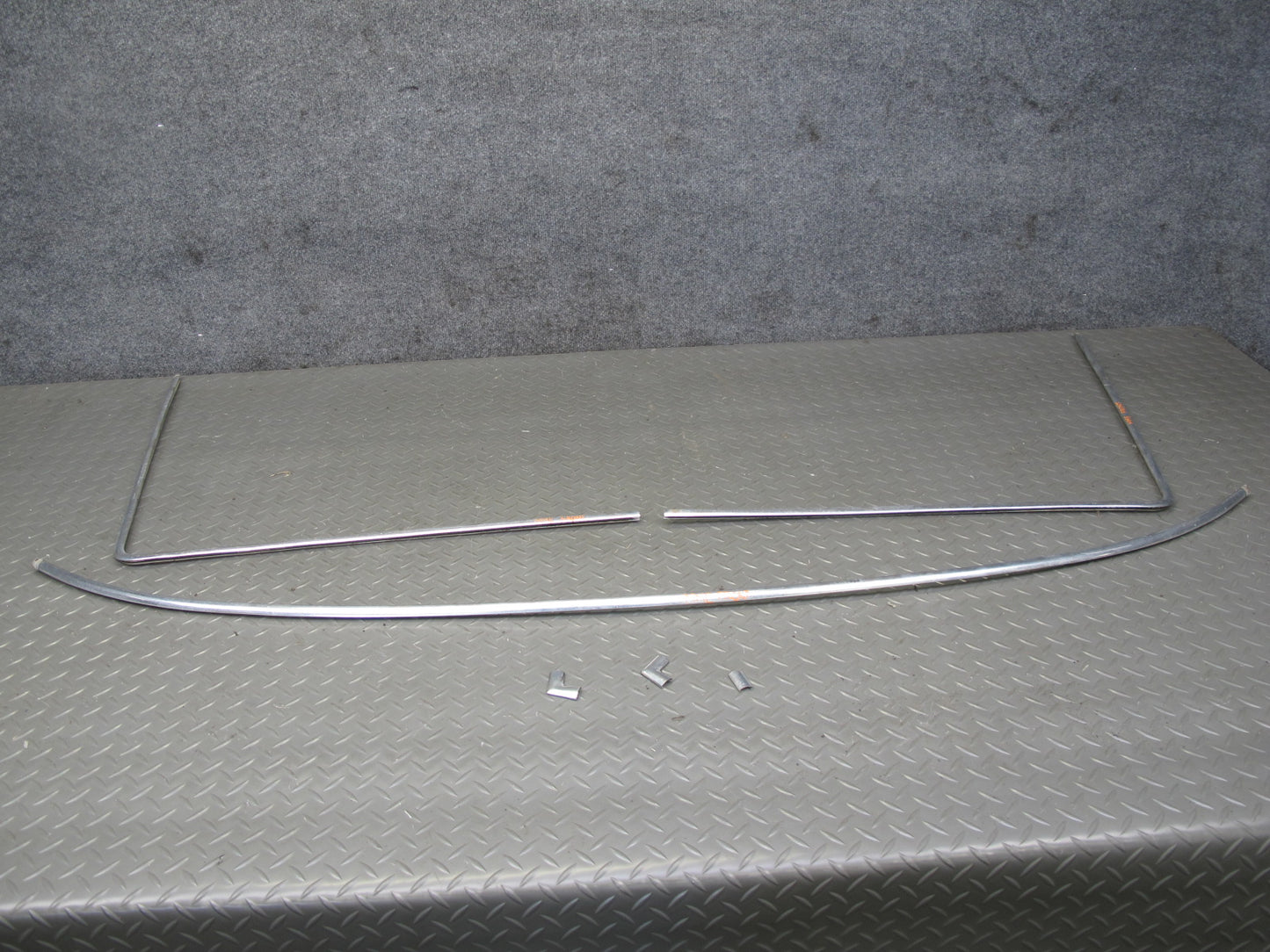 75-85 Mercedes W123 Front Windshield Exterior A Pillar Chrome Trim Molding Set