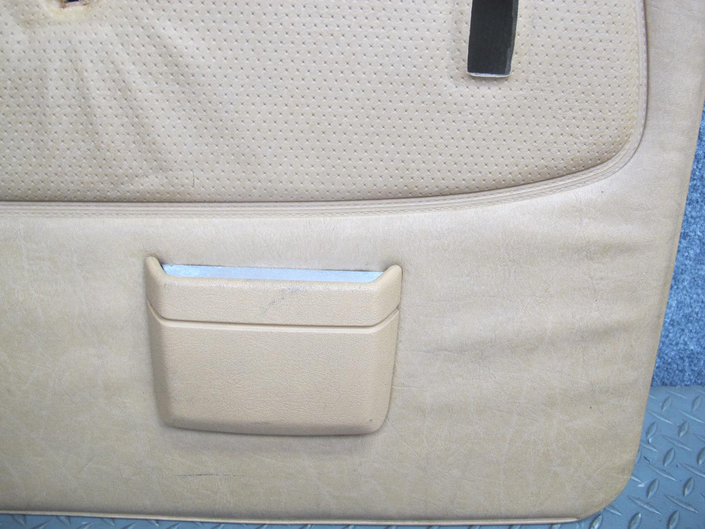 80-85 Mercedes W123 Sedan Rear Left Door Interior Trim Panel w Armrest OEM