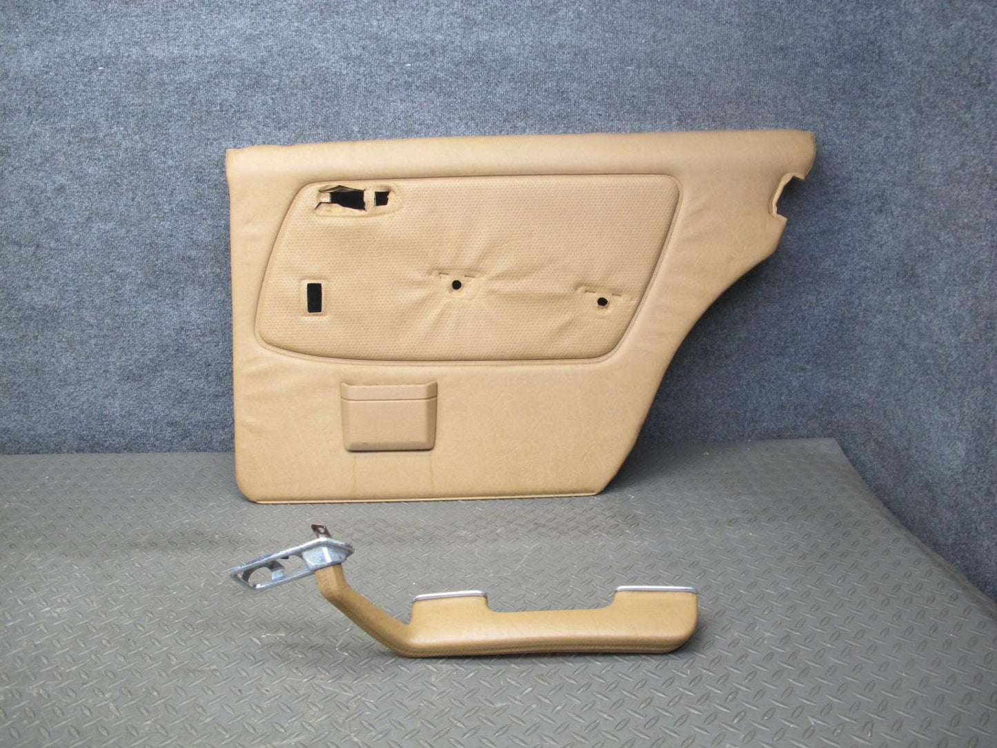 80-85 Mercedes W123 Sedan Rear Door Interior Trim Cover Panel Set w Armrest OEM