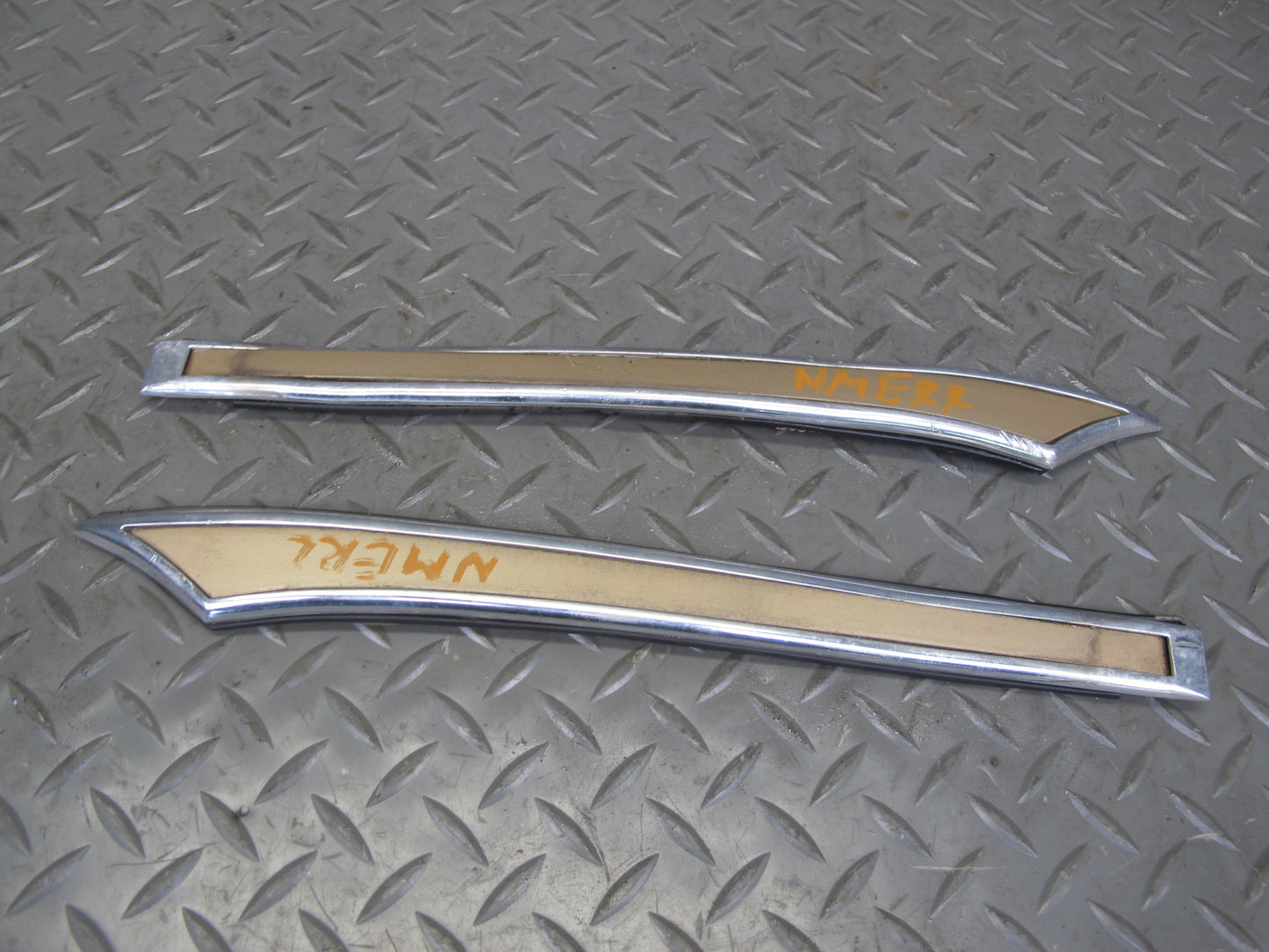 77-85 Mercedes W123 Sedan Set of 2 Rear Quarter C Pillar Trim Molding OEM