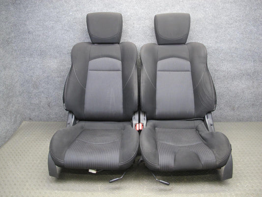 10-16 Nissan 370Z Z34 Convertible Base Front Left Right Cloth Seat Set Black OEM