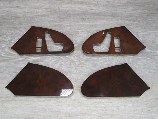 98-99 Mercedes W140 Sedan Front & Rear Door Wood Trim Bezel Cover Panel Set OEM