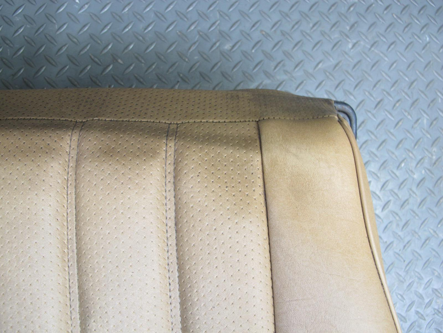 82-85 Mercedes W123 Front Left Seat Lower Leather Cushion w Frame Track Rail OEM