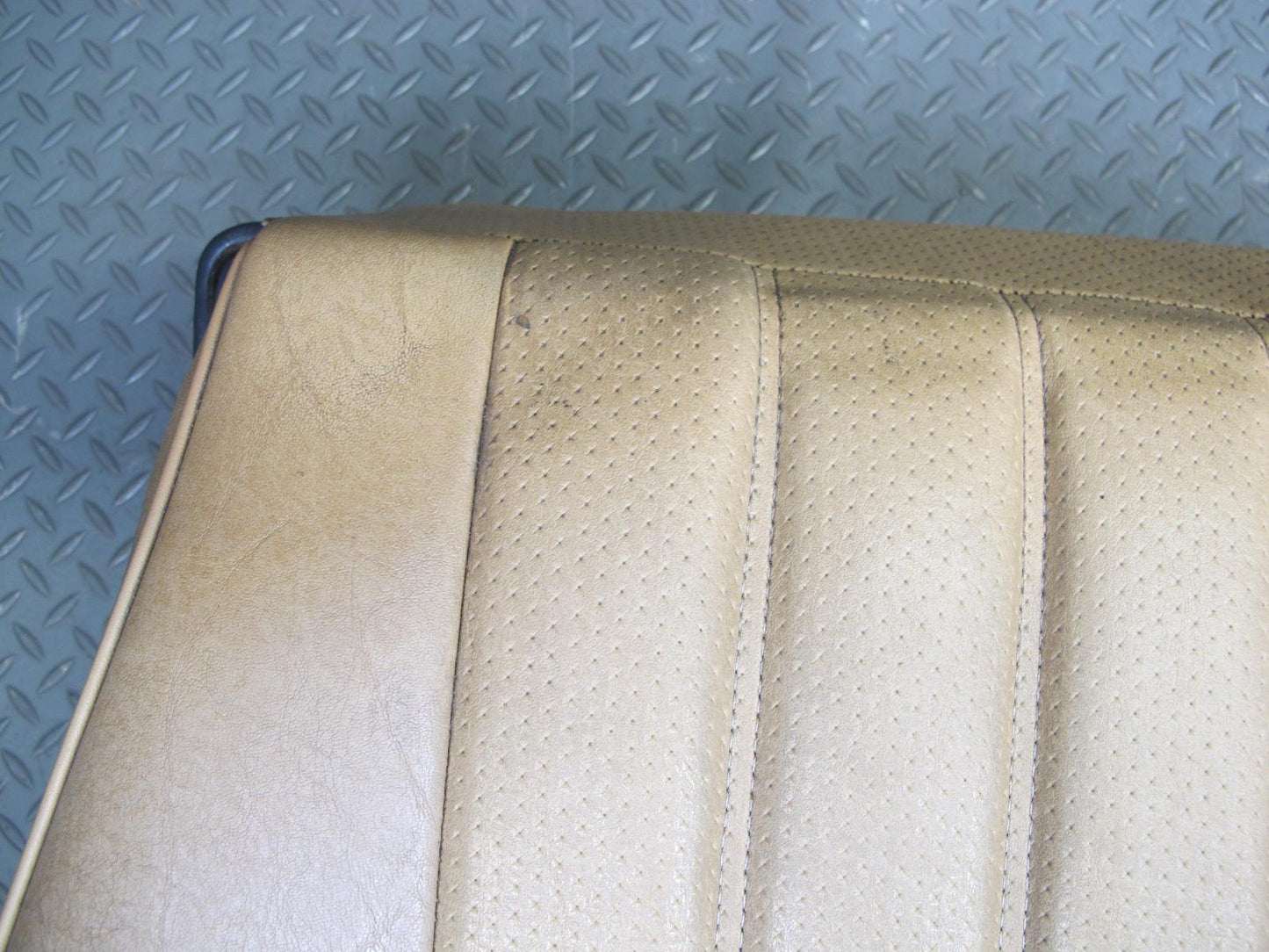 82-85 Mercedes W123 Front Left Seat Lower Leather Cushion w Frame Track Rail OEM