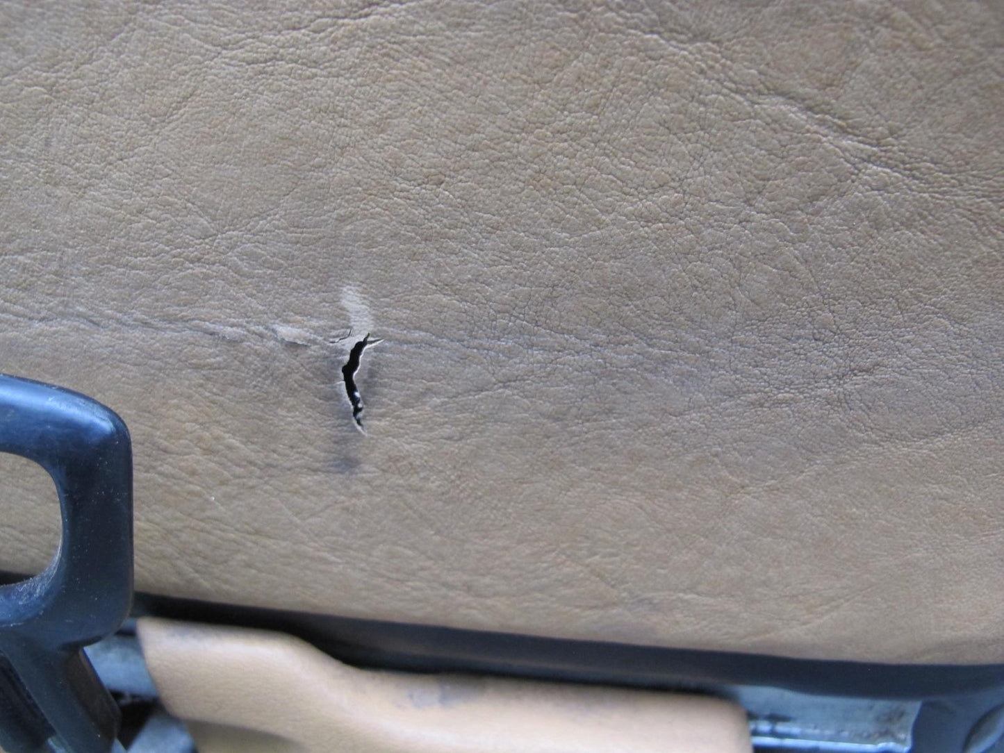 82-85 Mercedes W123 Front Left Seat Lower Leather Cushion w Frame Track Rail OEM