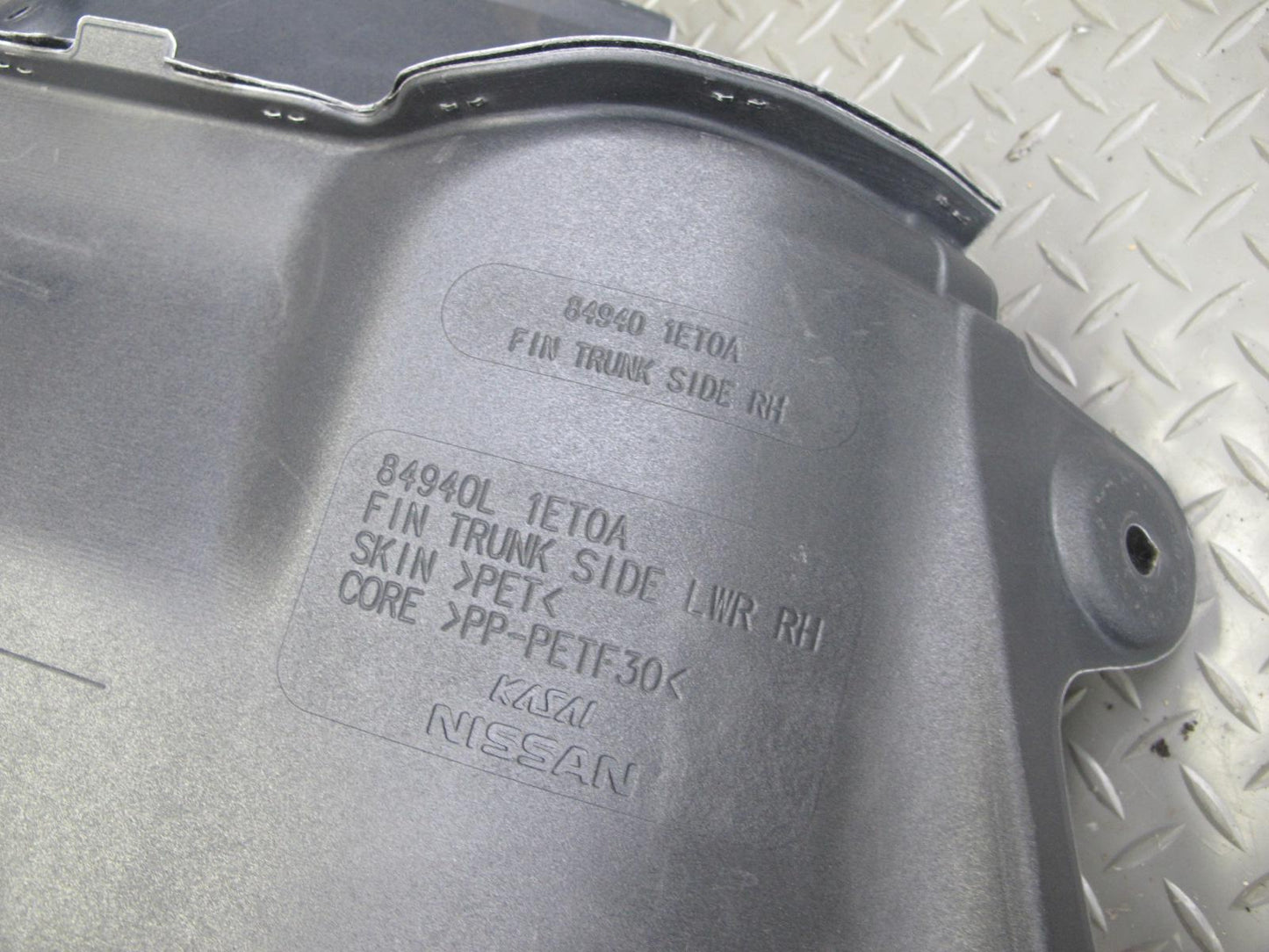 10-19 Nissan 307Z Z34 Convertible Rear Right Trunk Trim Cover 84940-1ET0A OEM