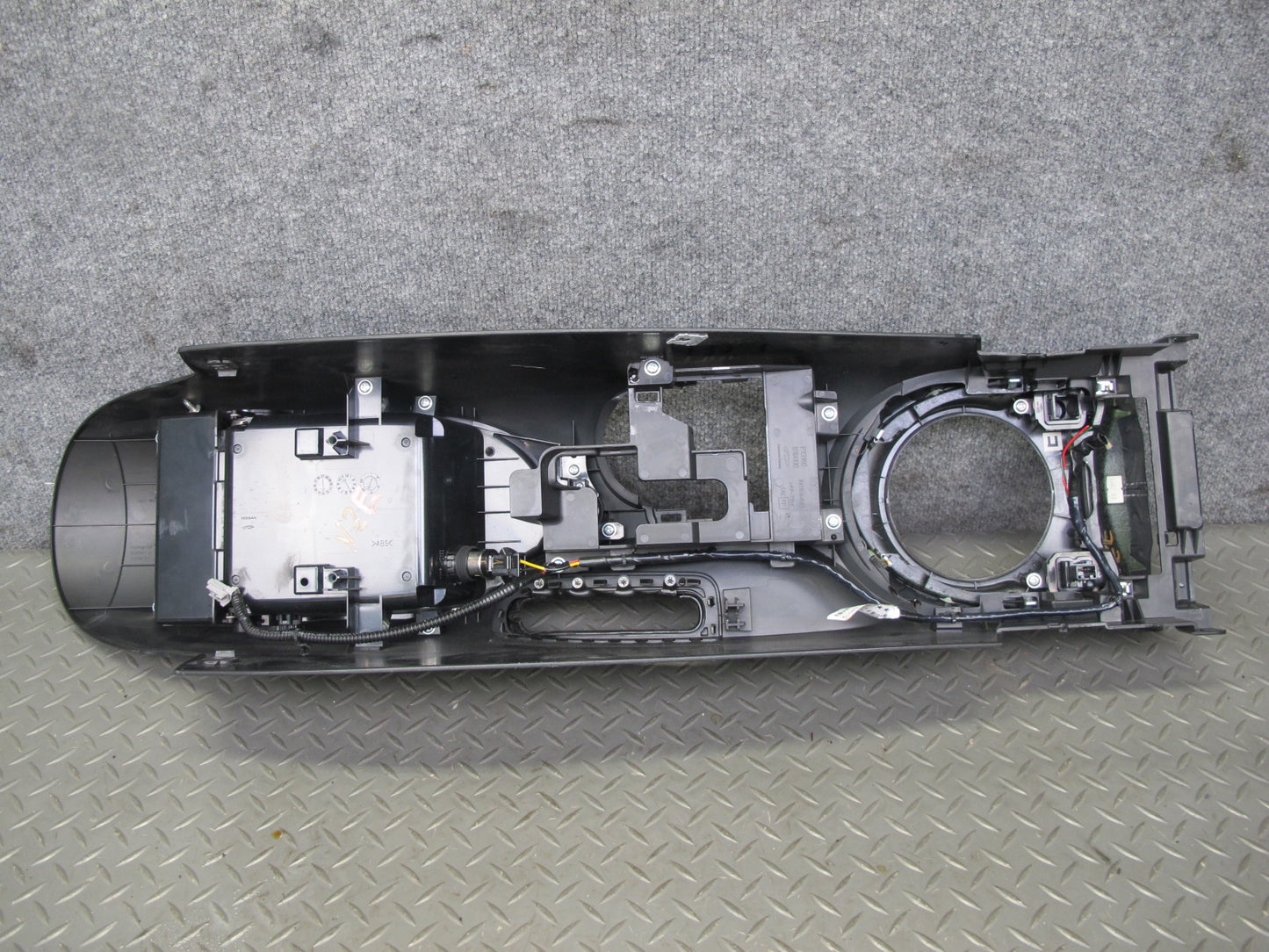 10-14 Nissan 370Z Z34 A/T Front Center Console Trim Cover Panel Black OEM