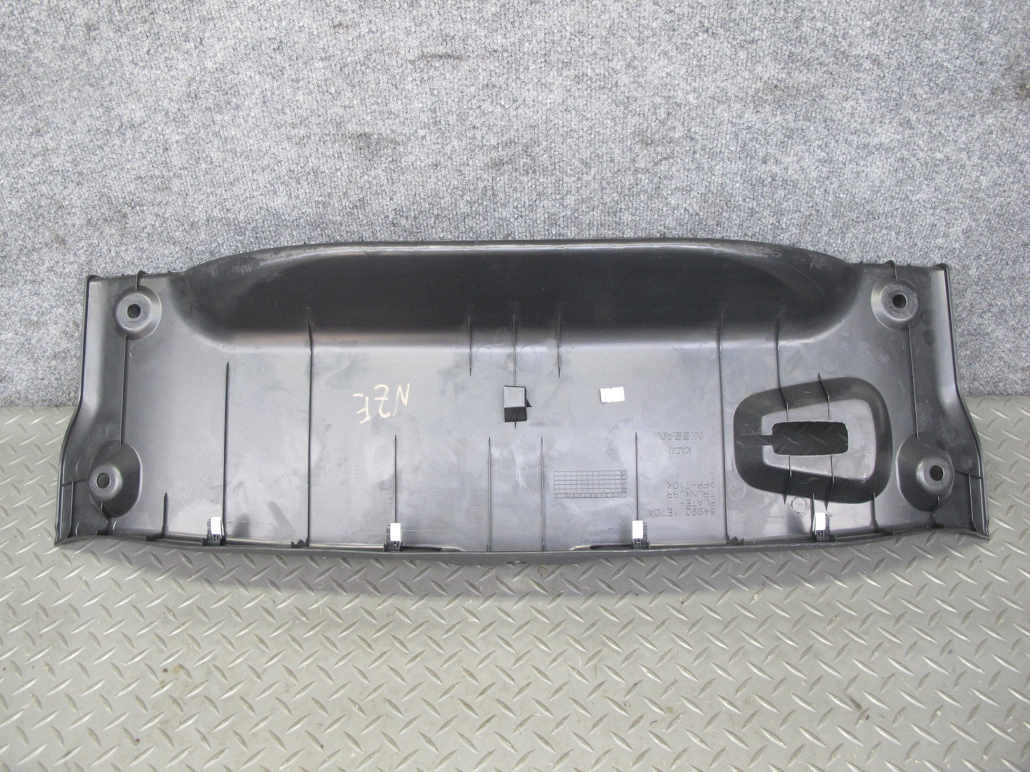 10-19 Nissan Z34 370Z Convertible Rear Trunk Scuff Sill Plate Trim Panel OEM