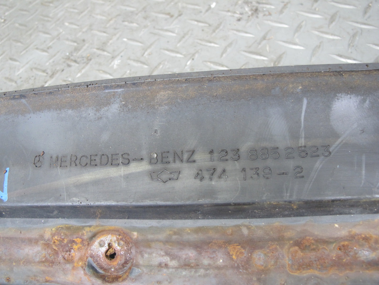 77-85 Mercedes W123 Sedan Set of 3 Rear Bumper Rubber Trim Cover OEM