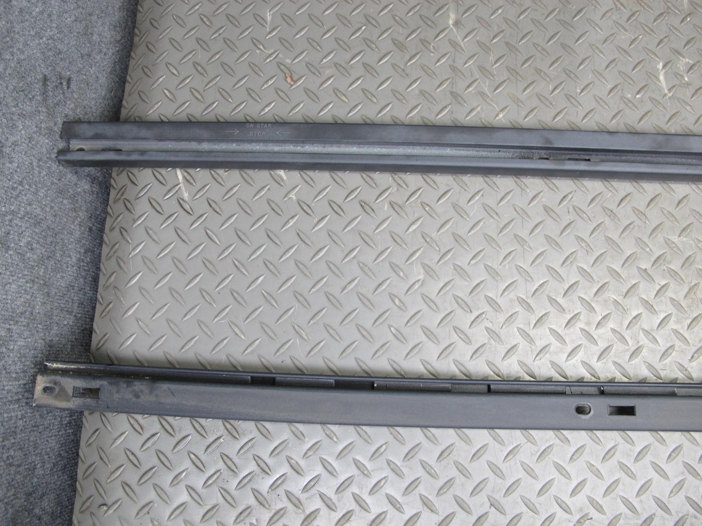 2003-2009 Hummer H2 Left & Right Roof Rail Track Luggage Bracket Molding Set