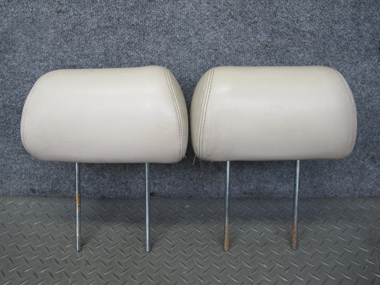 91-93 Mitsubishi 3000GT Set of 2 Front Left & Right Leather Headrest Beige OEM