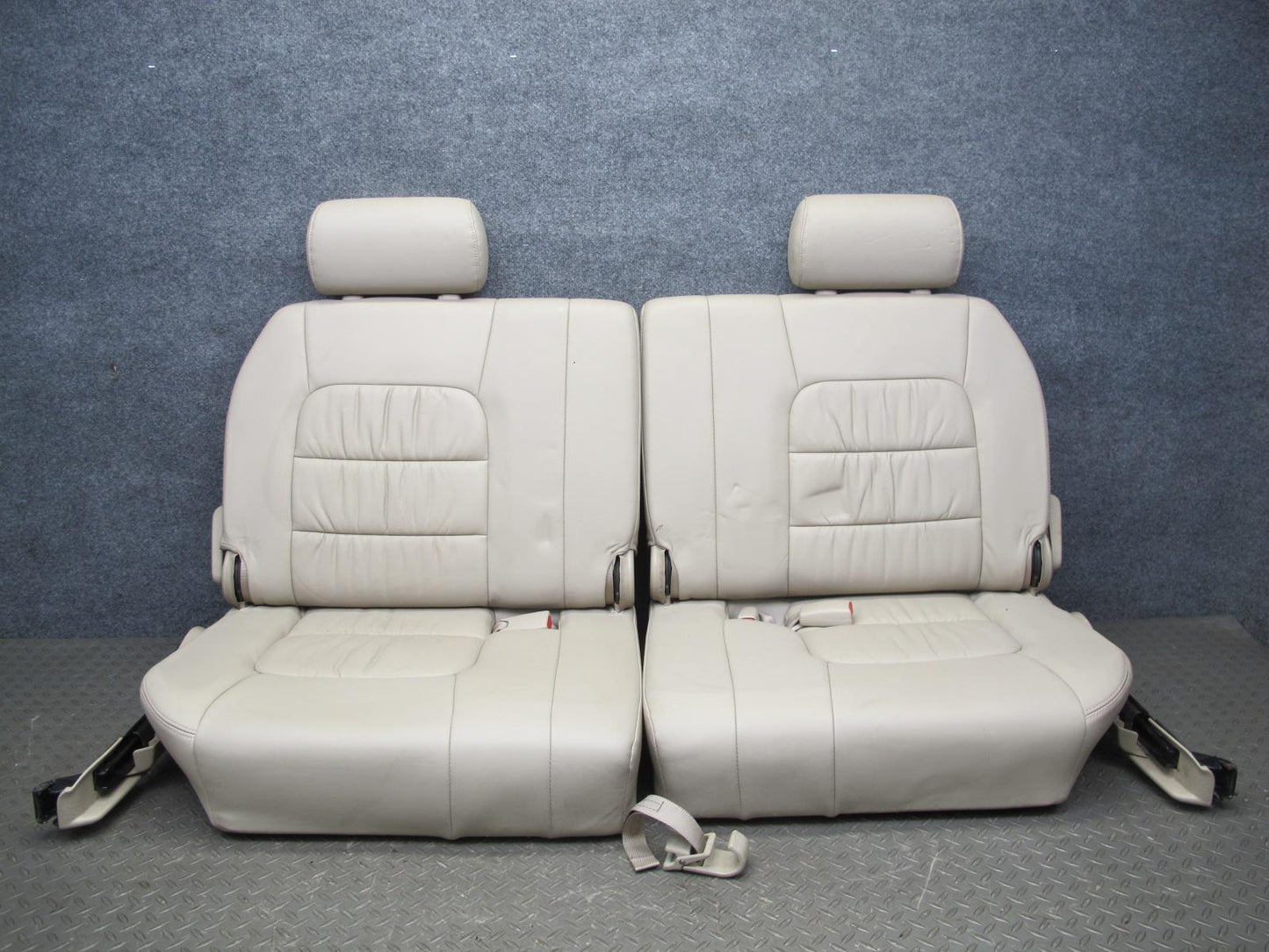 2004-2005 Lexus LX470 Rear Third 3RD ROW Left Right Leather Ivory Seat Set of 2