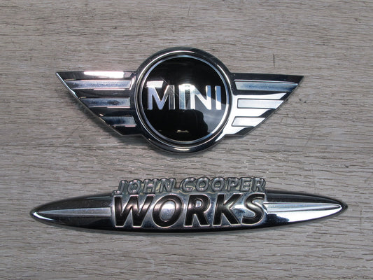 09-15 Mini JCW R55 R56 R57 R58 R59 Rear Trunk Lid Emblem Logo Symbol Set OEM