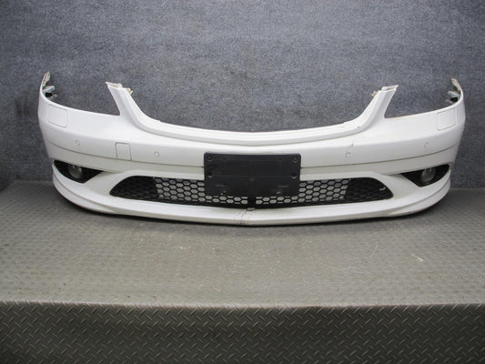 07-09 Mercedes W221 S AMG Front Bumper Cover w Fog Light & PDC White Damaged