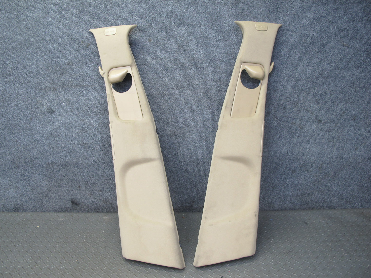 07-13 Mercedes W221 S-class Set of 2 Left & Right B Pillar Trim Cover Beige OEM