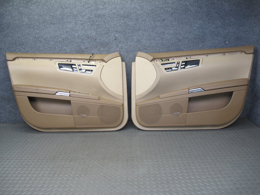 07-09 Mercedes W221 S-class Front Door Interior Trim Cover Panel Set Brown OEM
