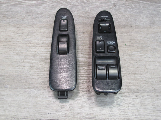 91-95 Toyota SW21L MR2 Set of 2 Left & Right Door Window Mirror Switch Black OEM