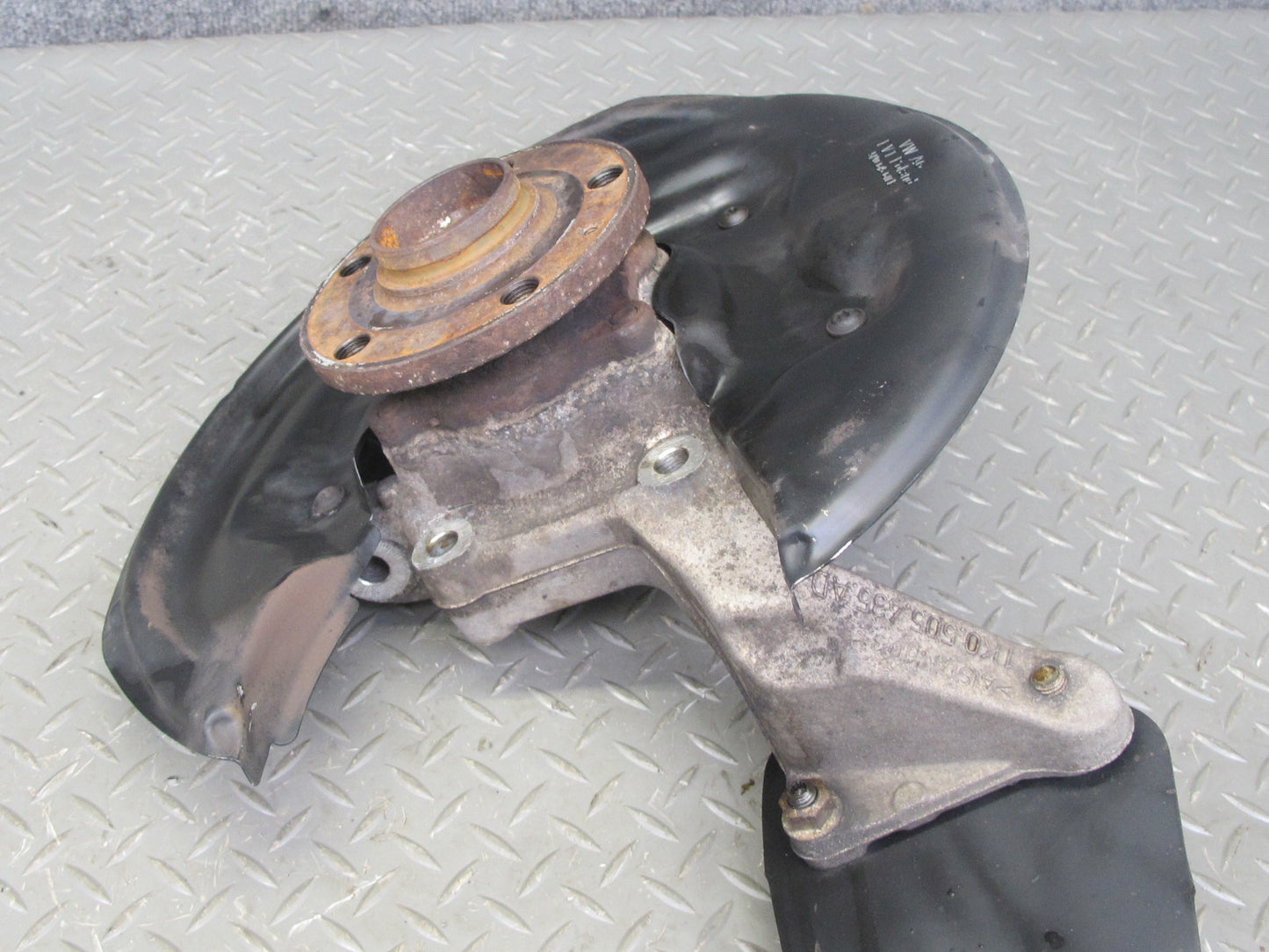 12-13 VW Golf R MK6 AWD Rear Left Spindle Knuckle Wheel Hub w Trailing Arm OEM