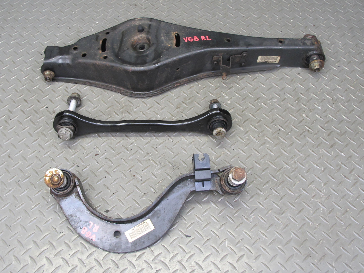 12-13 VW Golf R MK6 Set of 3 Rear Left Suspension Upper & Lower Control Arm OEM