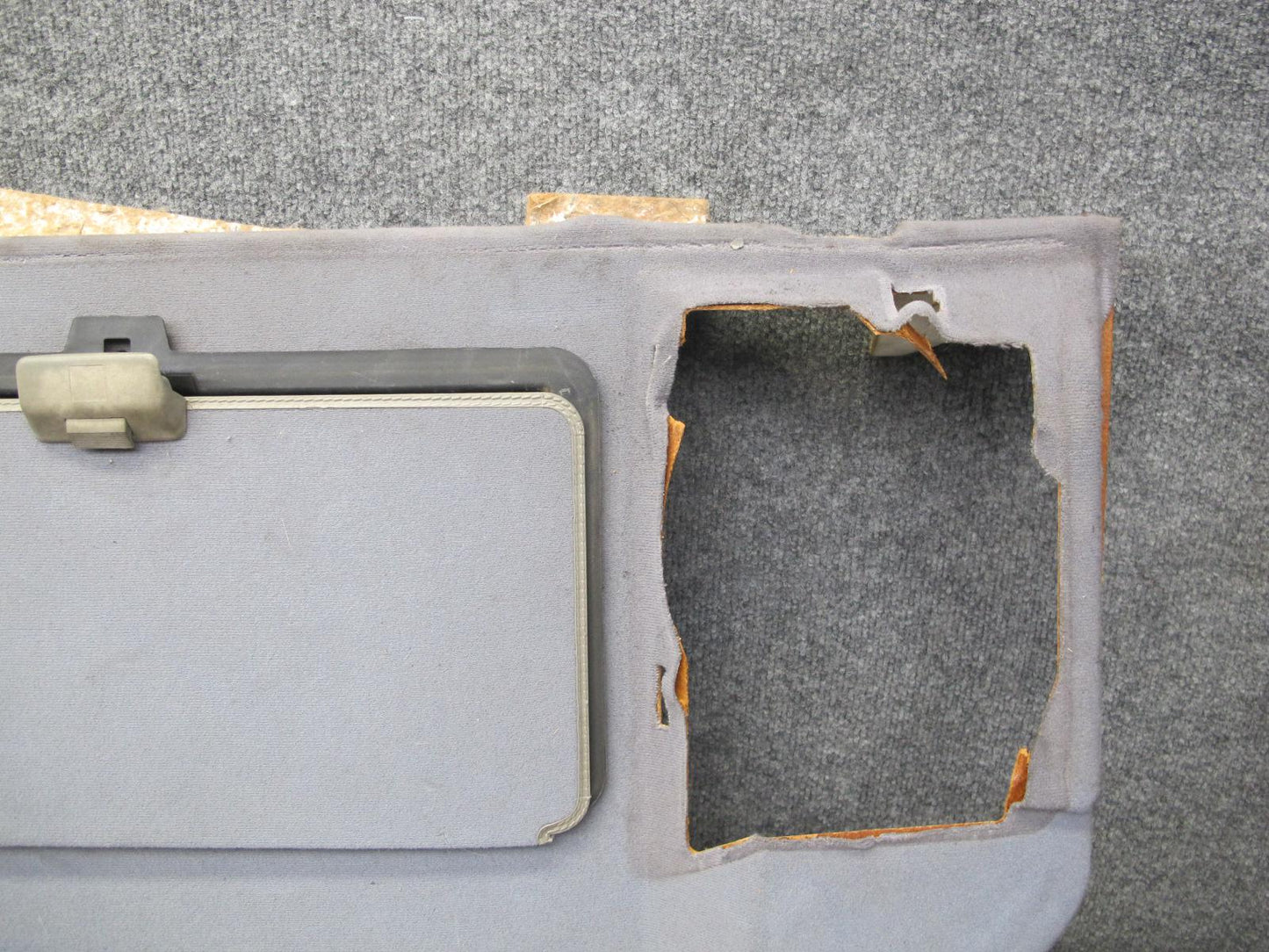 86-91 Mercedes W126 Rear Parcel Shelf Compartment Storage Panel w Brake Light