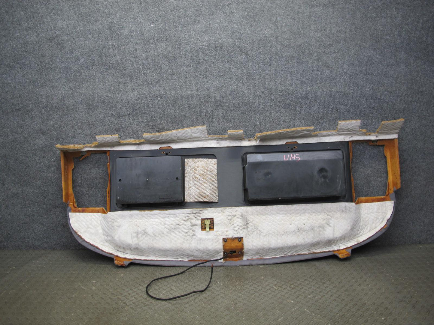 86-91 Mercedes W126 Rear Parcel Shelf Compartment Storage Panel w Brake Light