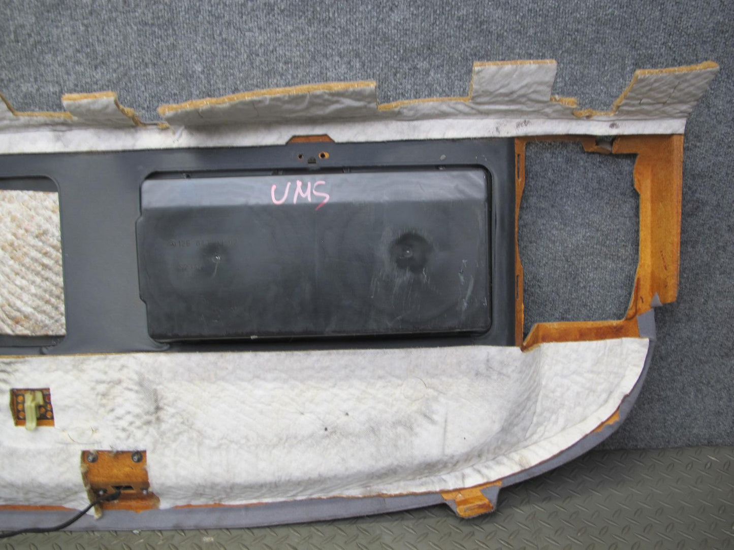 86-91 Mercedes W126 Rear Parcel Shelf Compartment Storage Panel w Brake Light